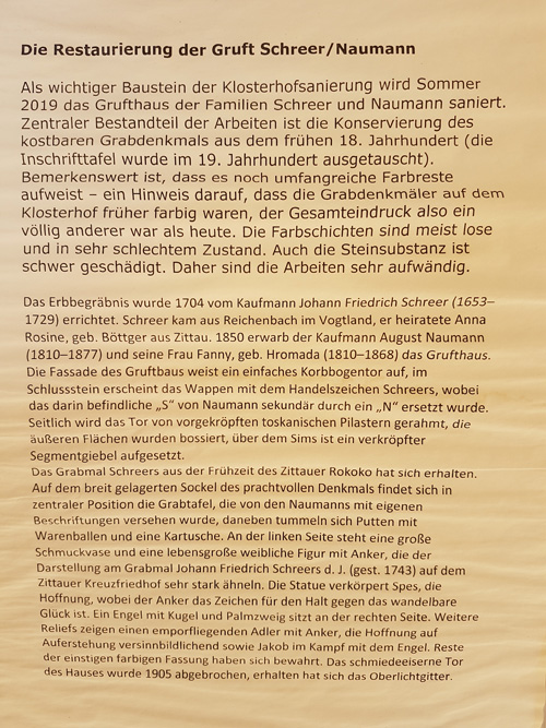 Sanierung Gruft Scheer/Neumann im Klosterhof Zittau
